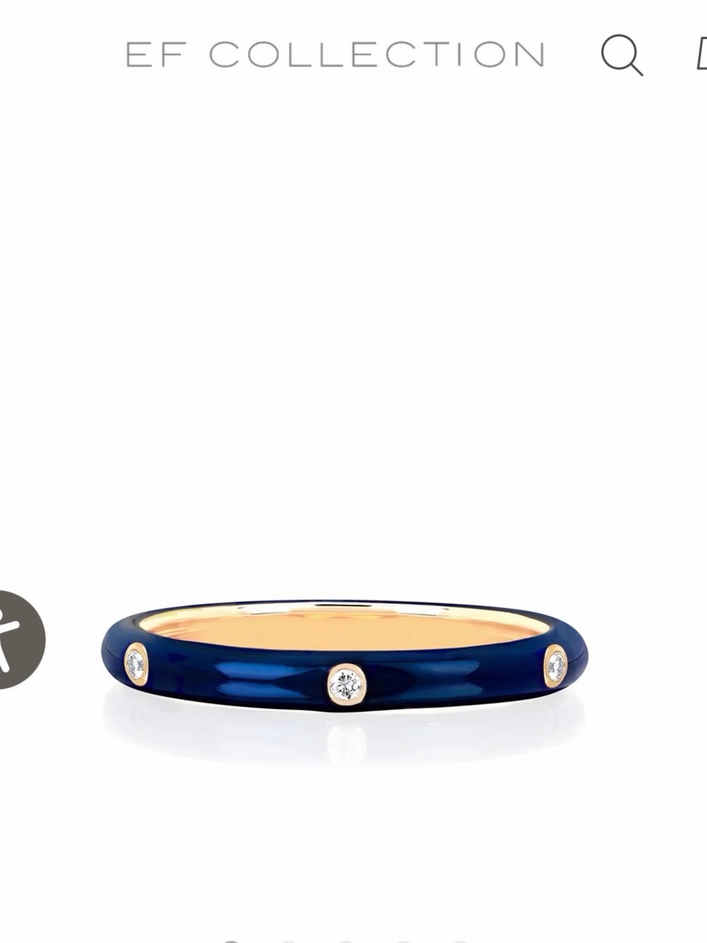 EF Collection 3 DIAMOND & NAVY ENAMEL STACK RING - Size 9